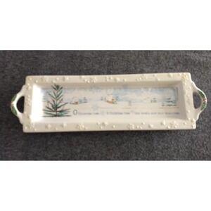 Russ‎ Winter's Country Home Crackle Glazed Cheese Tray O' Christmas Tree NIB NEW